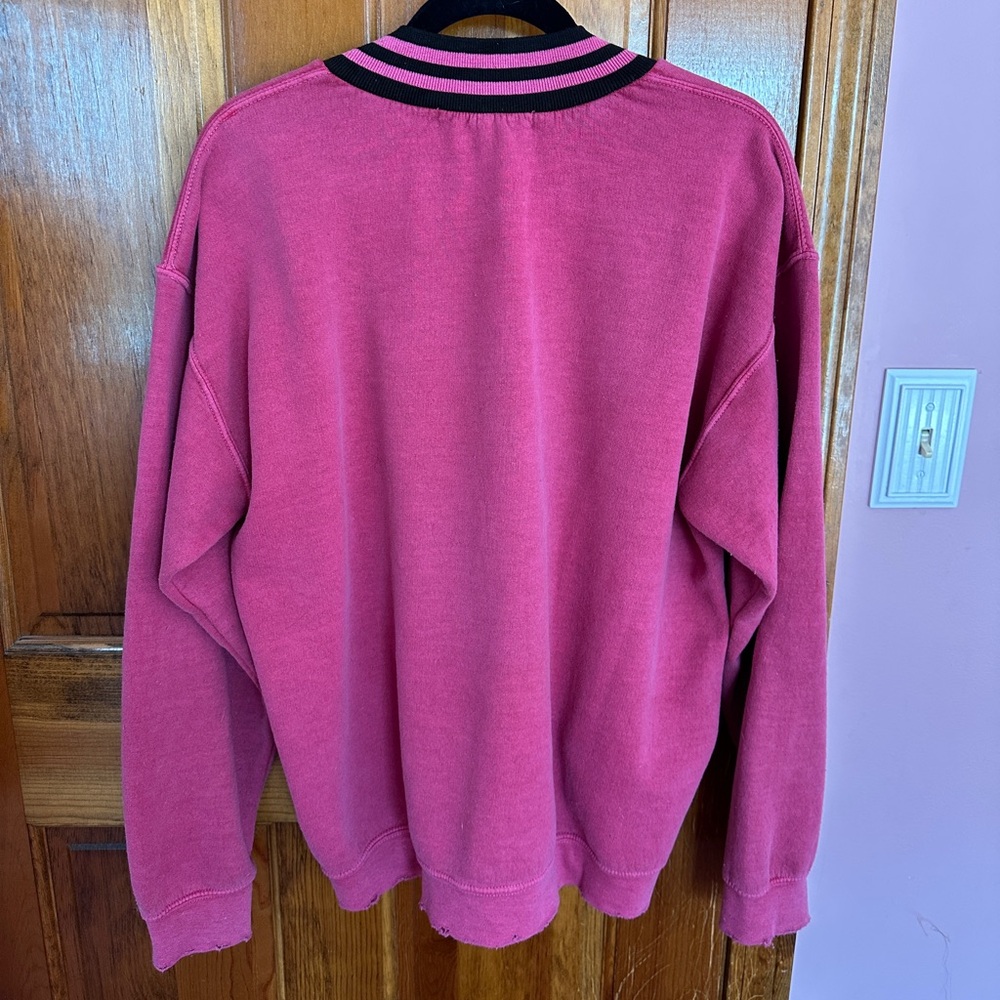 Free People Tricia Fix Collegiate V-neck Sweatshirt - Picture 7 of 9